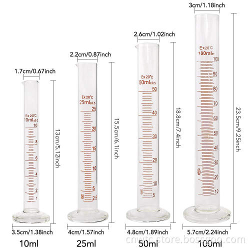 Lab Glass Measuring Cylinder: Borosilicate Boro3.3 with Graduation for Scientific Measurements